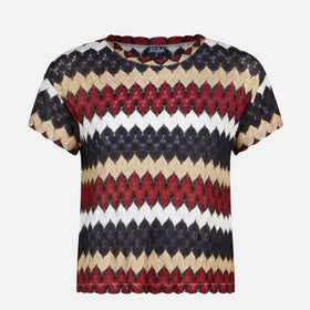 Burgundy chevron knitted top - MC2 Saint Barth