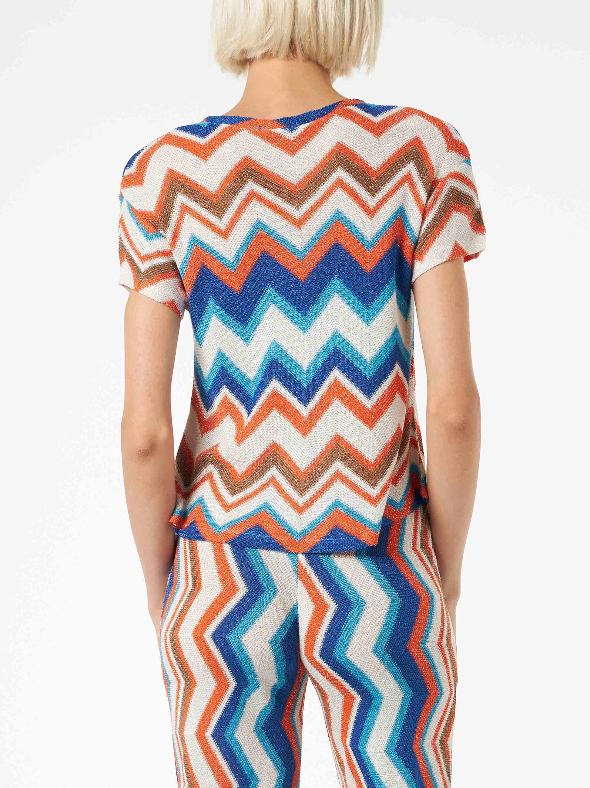 Orange chevron knitted top - MC2 Saint Barth