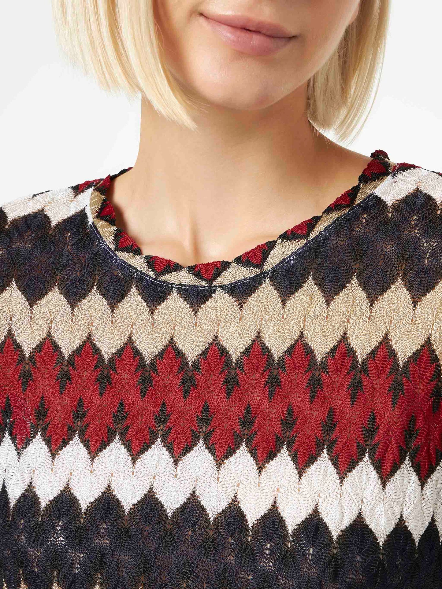 Burgundy chevron knitted top - MC2 Saint Barth