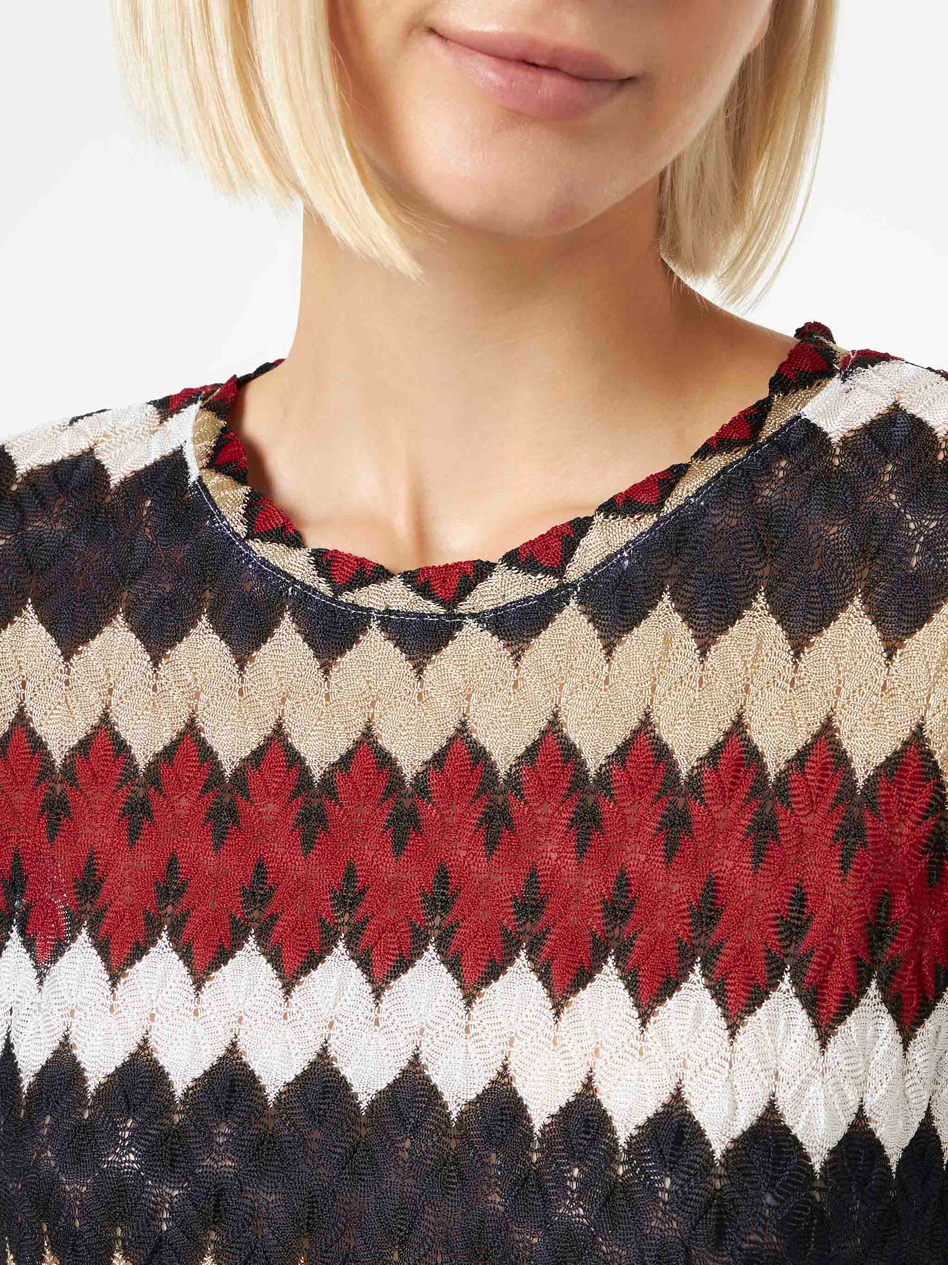 Burgundy chevron knitted top - MC2 Saint Barth