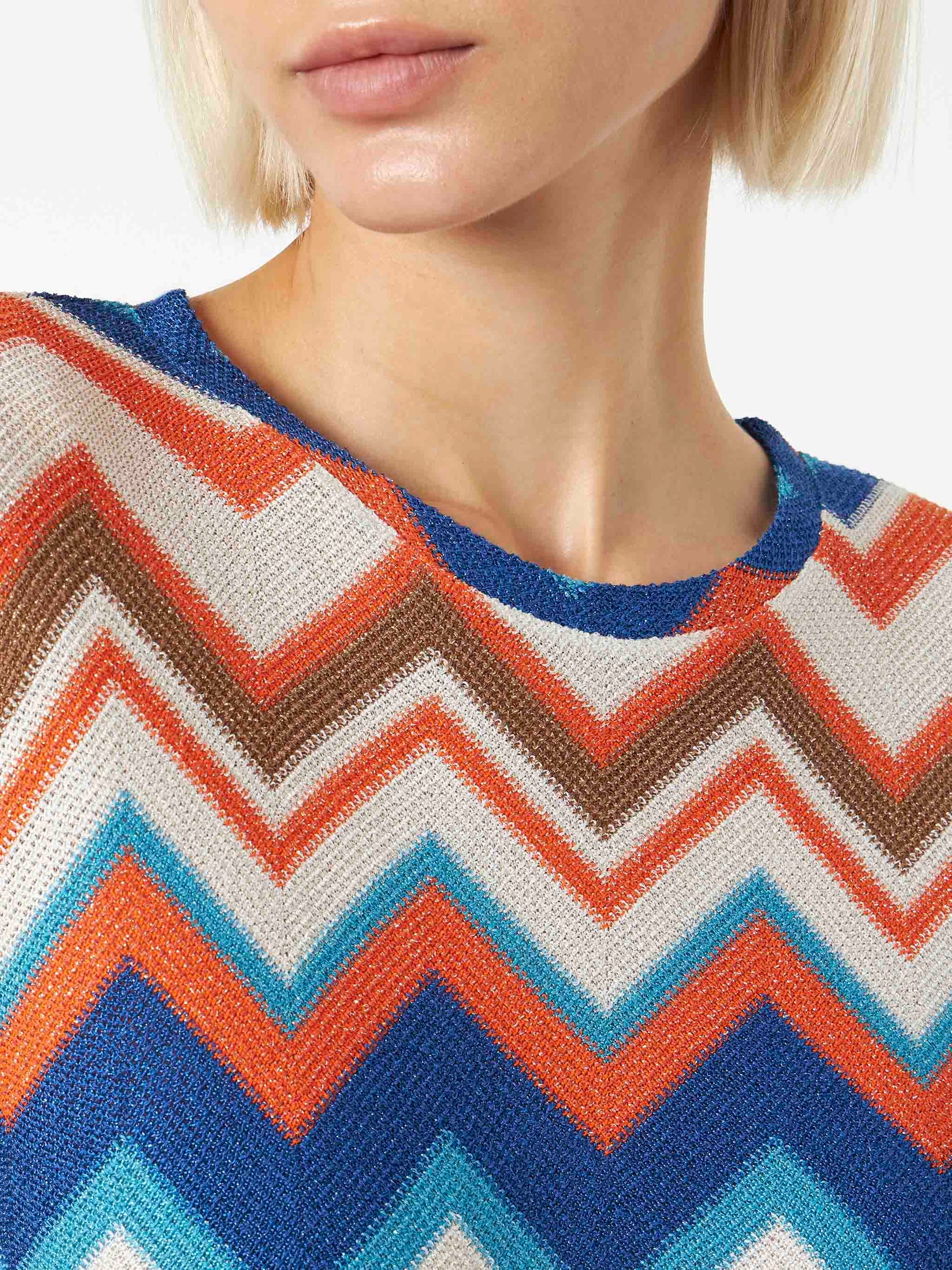 Orange chevron knitted top - MC2 Saint Barth