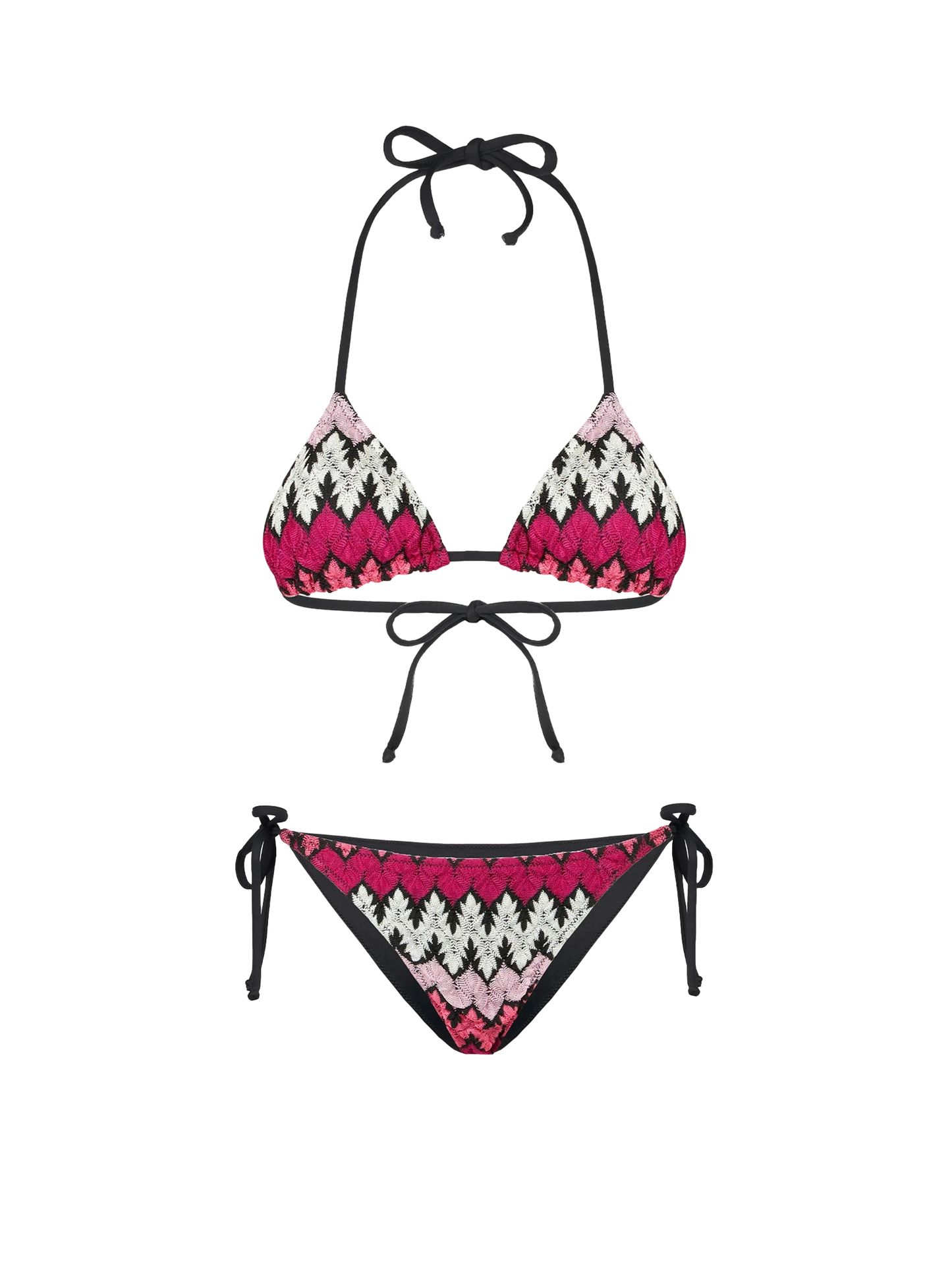 Woman chevron knitted triangle bikini