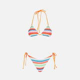 Woman triangle bikini with print chevron pattern