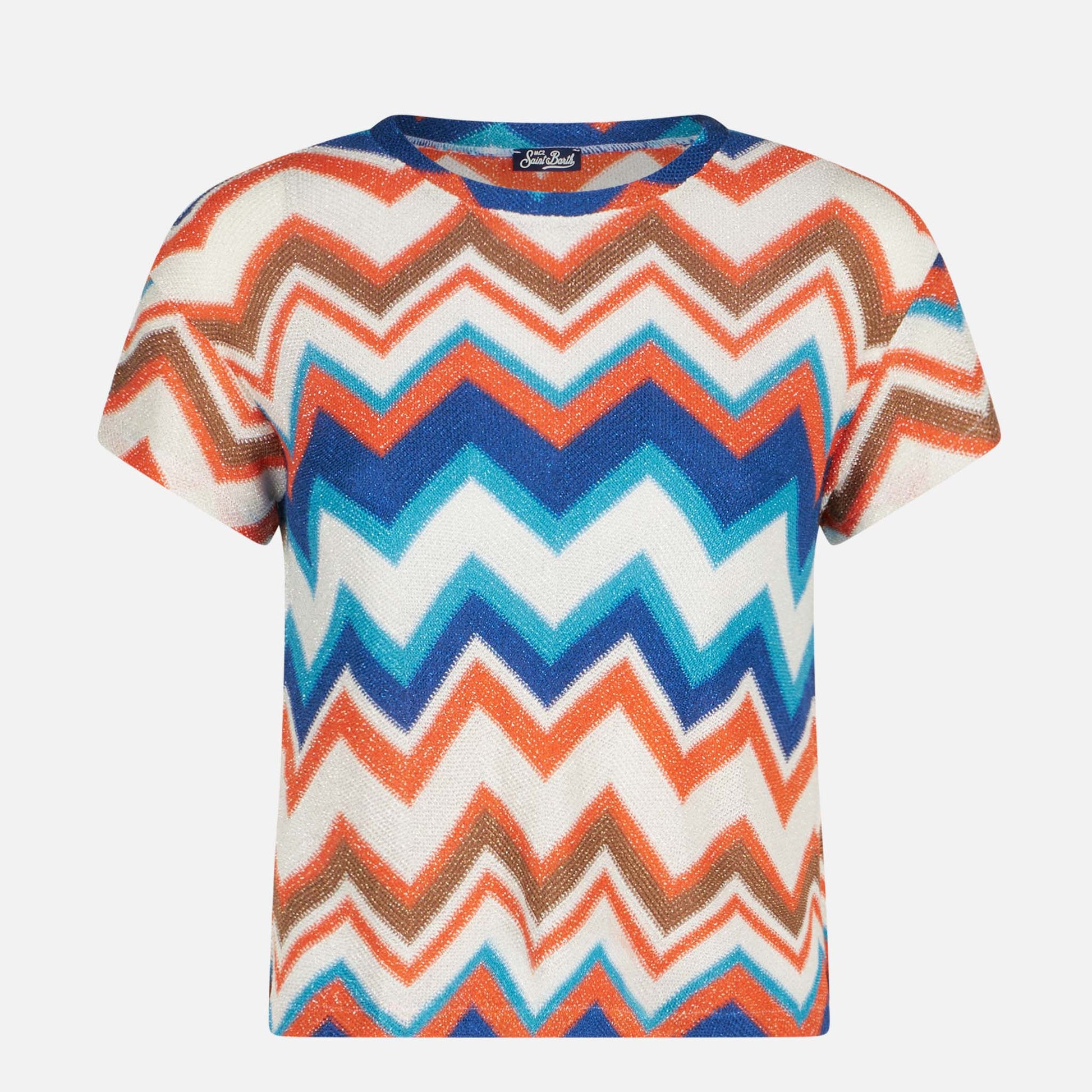 Orange chevron knitted top - MC2 Saint Barth