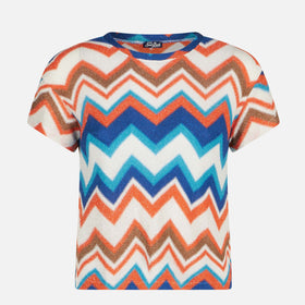 Orange chevron knitted top - MC2 Saint Barth