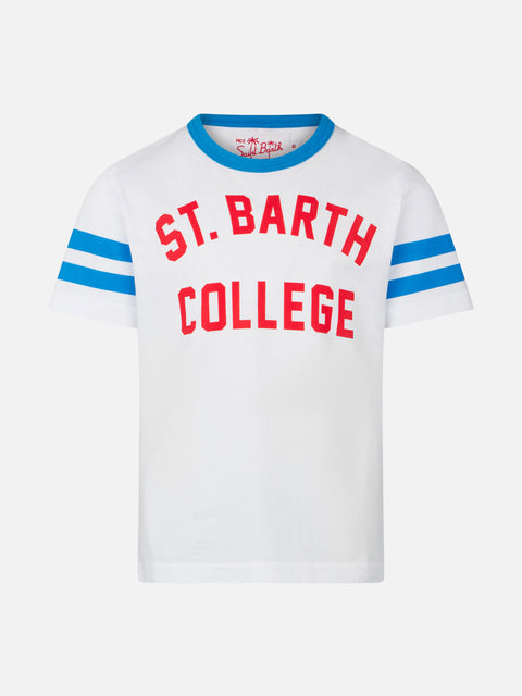 Boy cotton t-shirt with St. Barth College lettering - MC2 Saint Barth