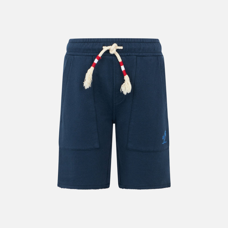 Bermuda da bambino in cotone blu navy