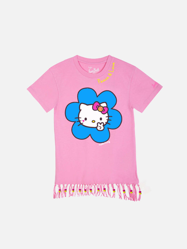 Girl Abbey dress with fringes and turtle print | HELLO KITTY SPECIAL EDITION