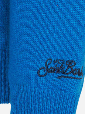 Maglione blu da bambino con scritta Courma