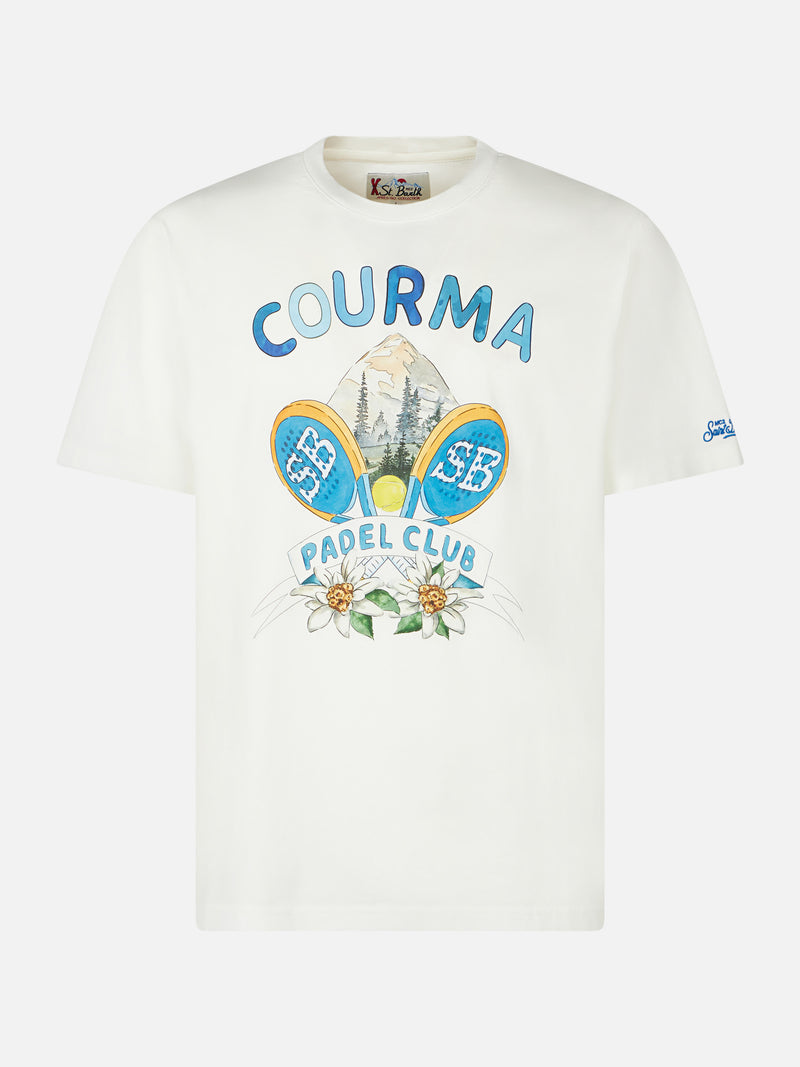 Man heavy cotton t-shirt with Courma Padel Club print