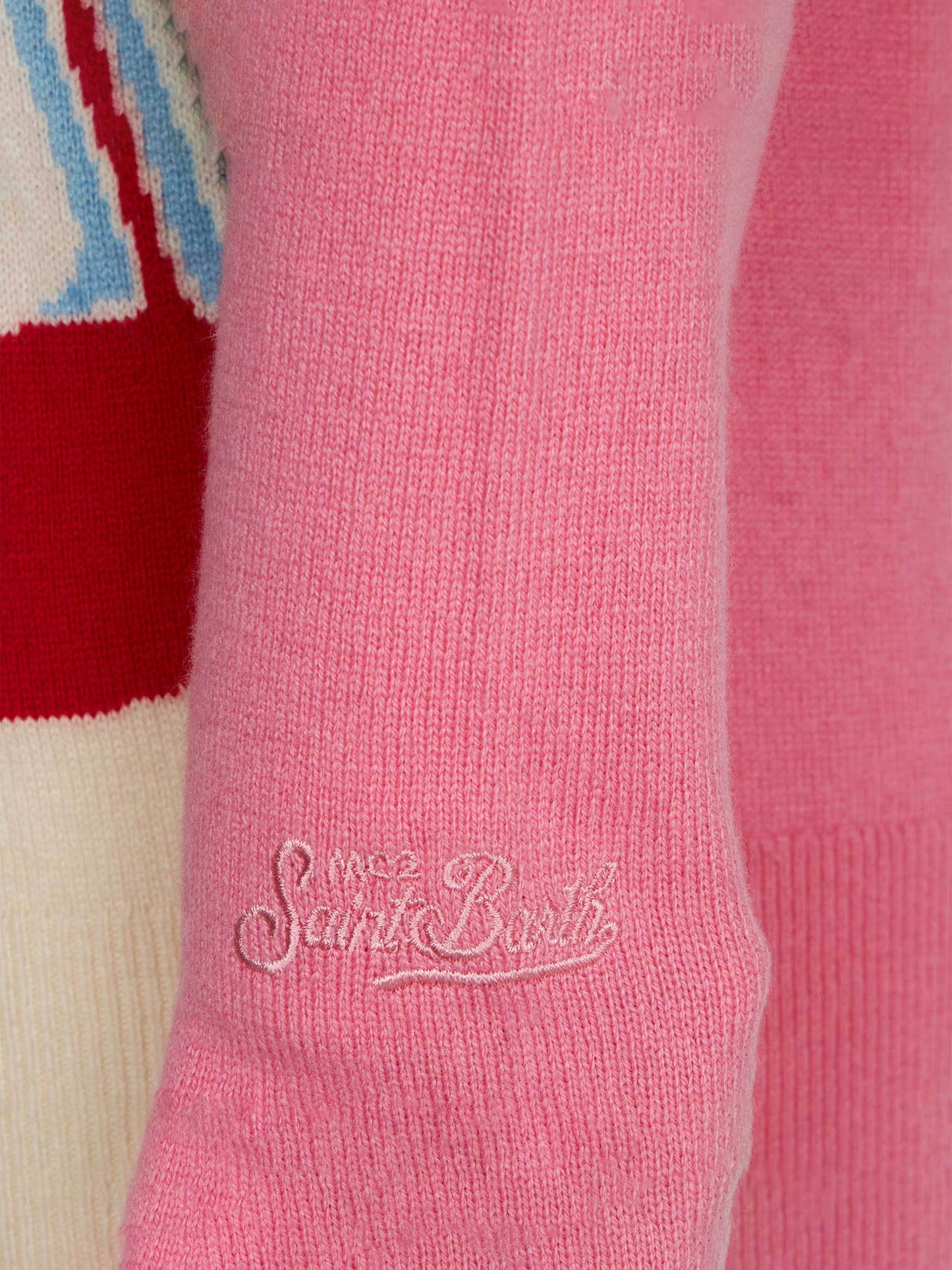Maglione da bambina girocollo con cartolina di Courmayeur