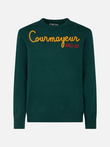 Man crewneck sweater with Courmayeur Après Ski embroidery