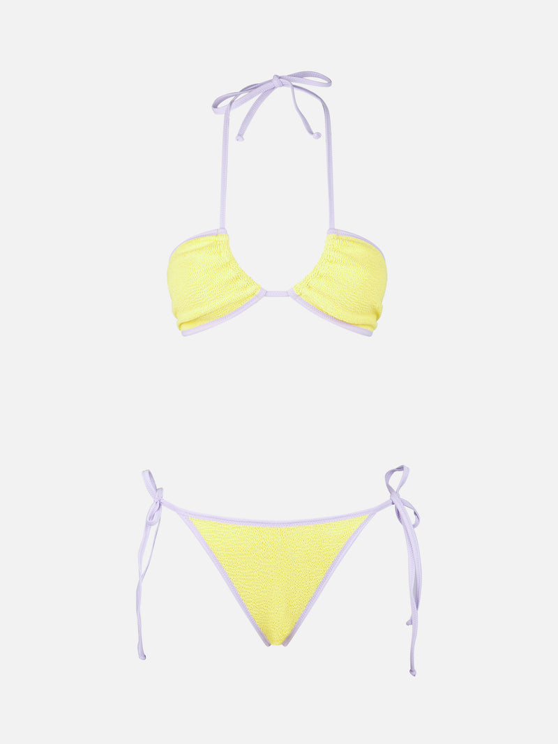 Bikini da donna a fascia giallo crinkle | MELISSA SATTA EDIZIONE SPECIALE