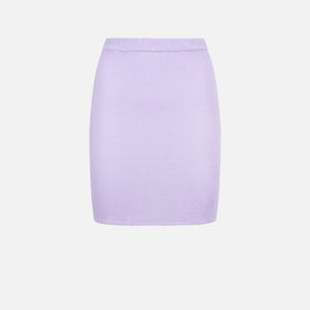 Woman lilac crinkle mini skirt