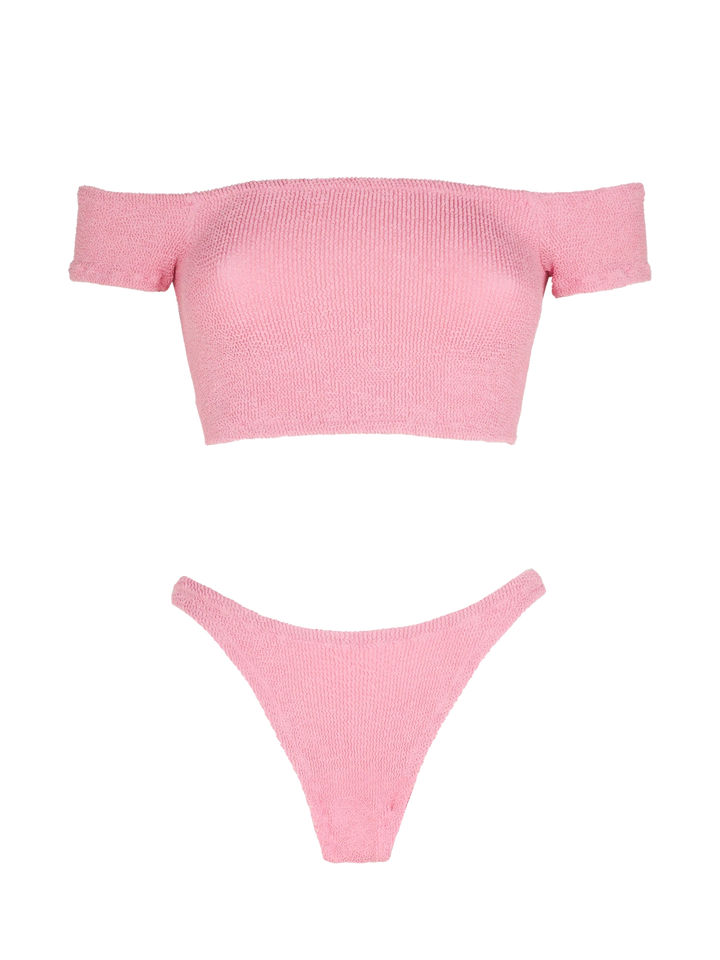 Bikini da donna crinkle spallina larga