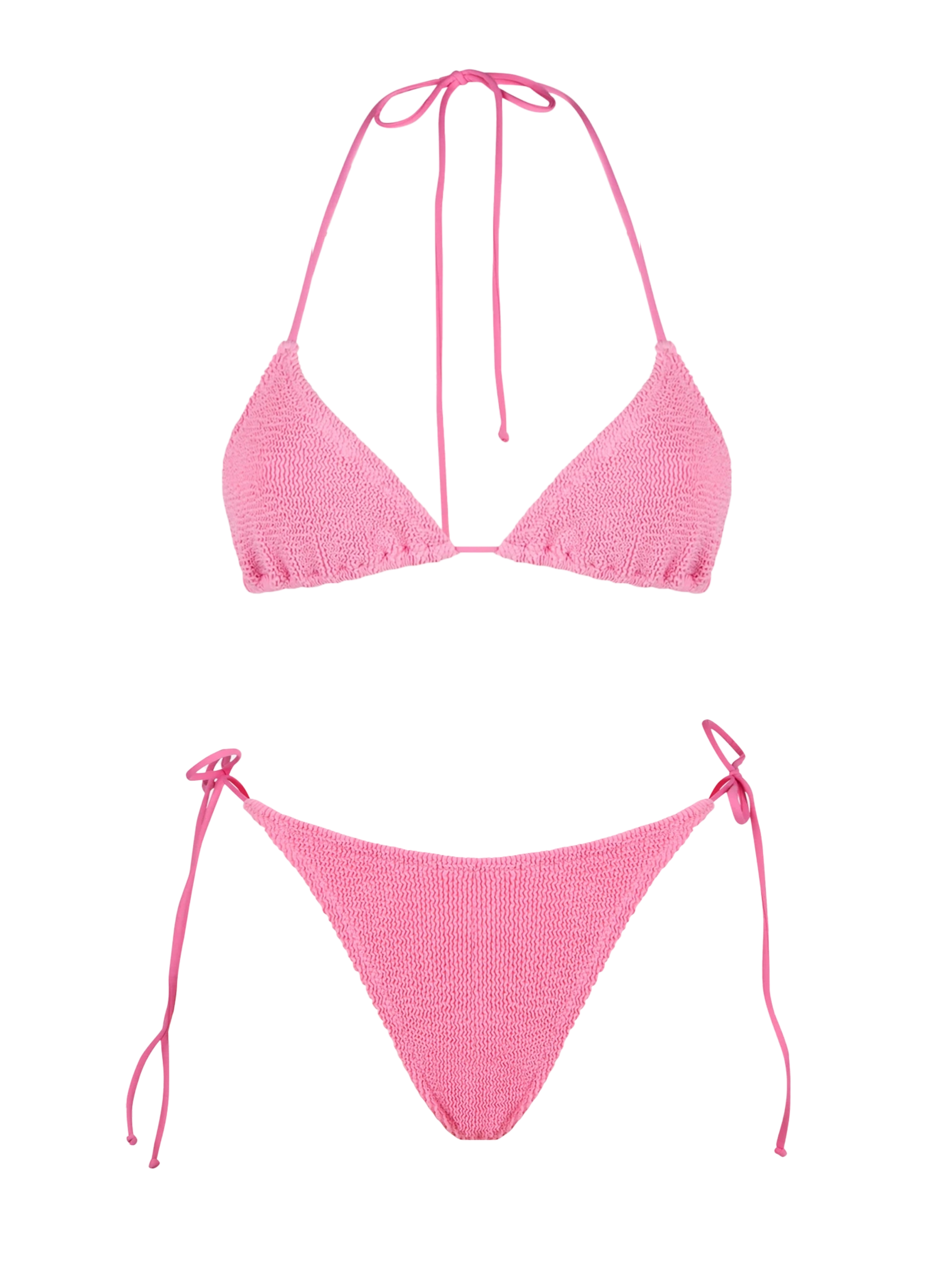 Woman pink crinkle triangle bikini - MC2 Saint Barth