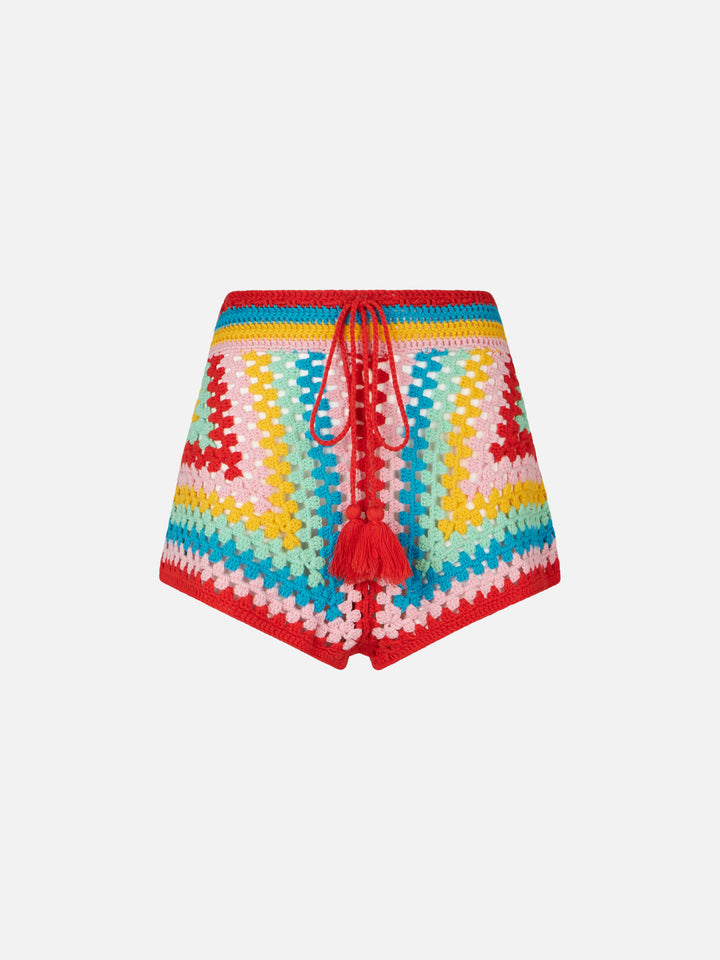 Multicolor crochet shorts - MC2 Saint Barth