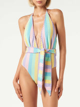 One piece swimsuit pastel crochet