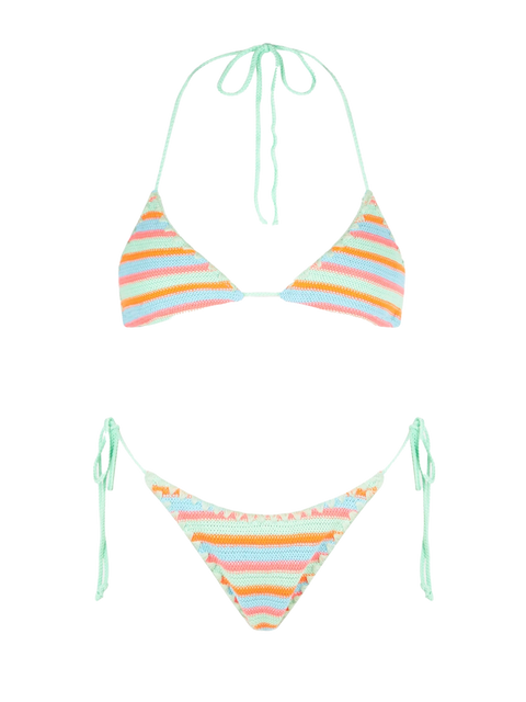 Woman striped crochet triangle bikini - MC2 Saint Barth