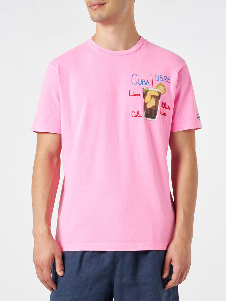Man cotton t-shirt with Cuba Libre embroidery