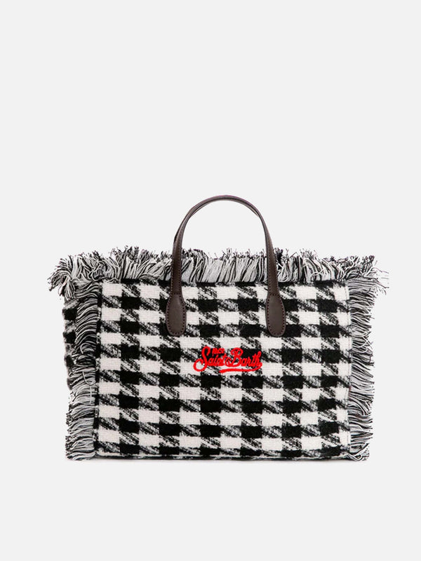 Borsa Colette in lana con stampa pied de poule