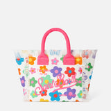 Borsa a mano Colette in tela di cotone multicolore con stampa fiori