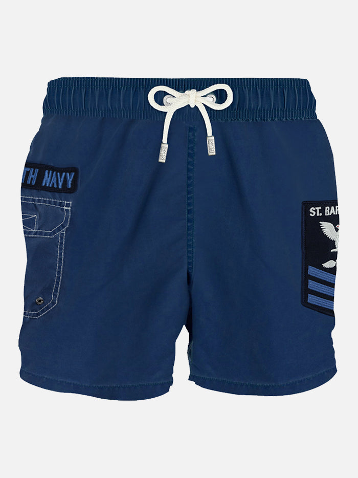 Délavé blue navy cargo man shorts - MC2 Saint Barth