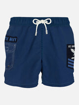 Délavé-Cargo-Shorts für Herren in Marineblau