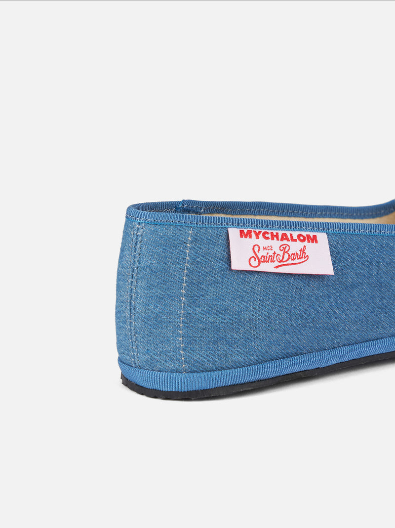 Woman denim slipper loafers | MY CHALOM SPECIAL EDITION