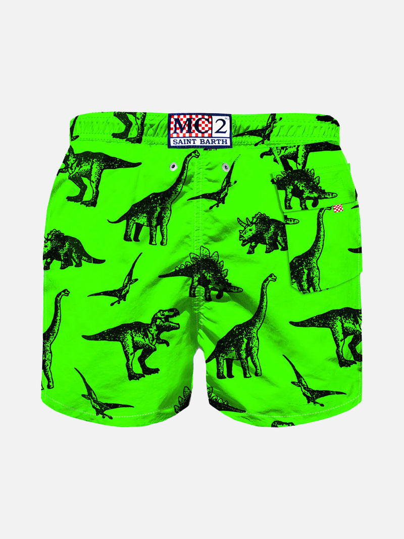 Boy swim short with dinosaurs print