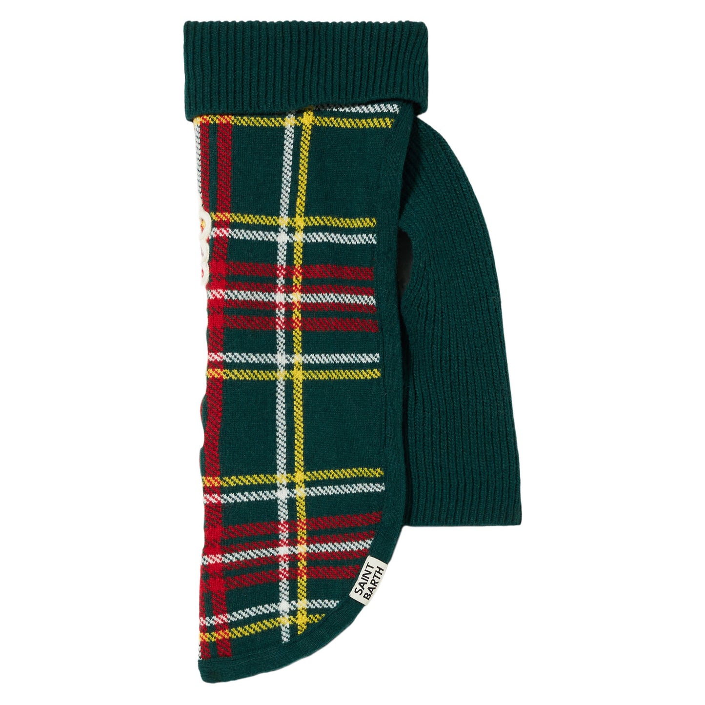 Dog sweater with tartan jacquard