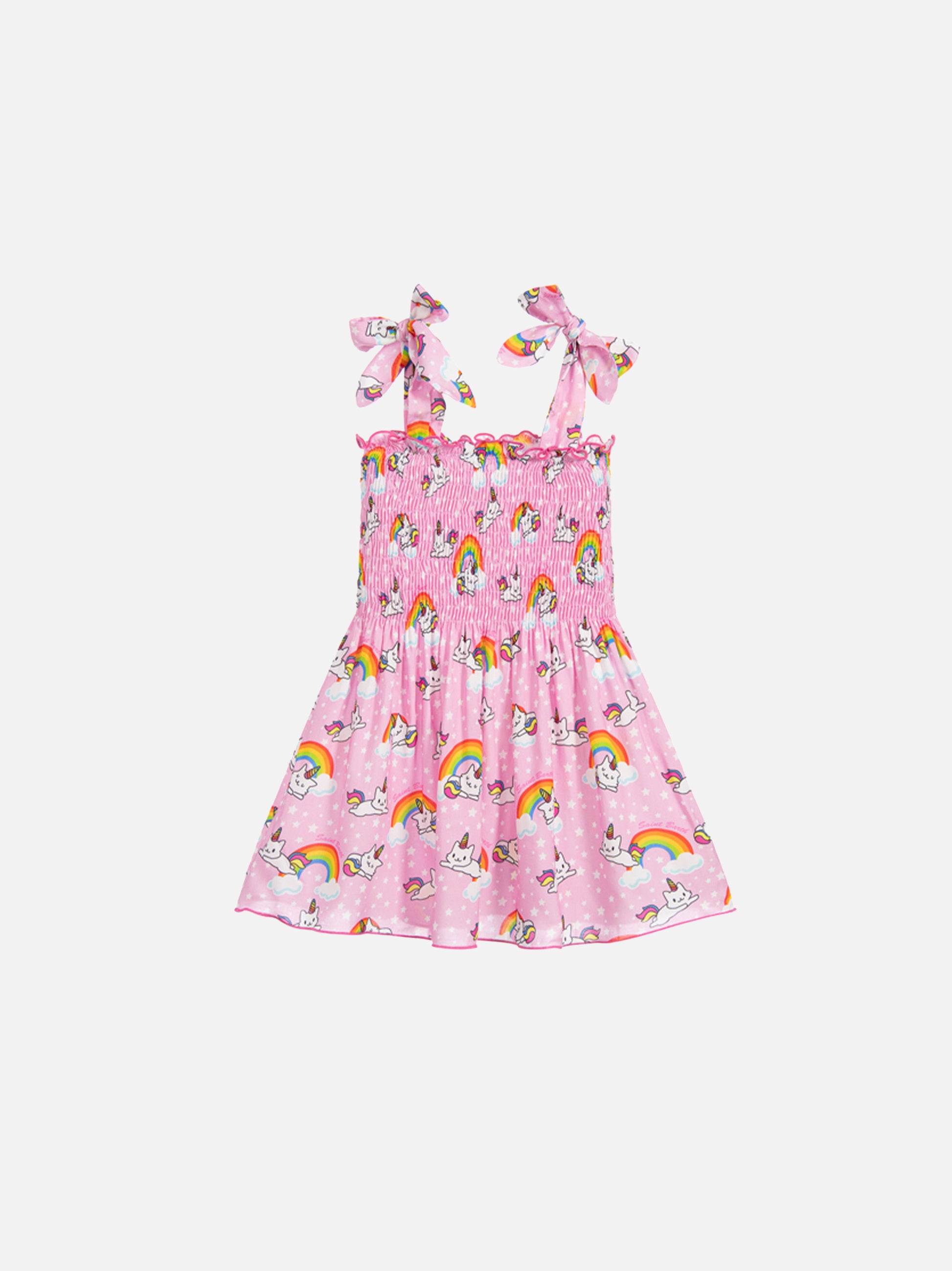 Cotton dress Lola with unicorn cat print - MC2 Saint Barth