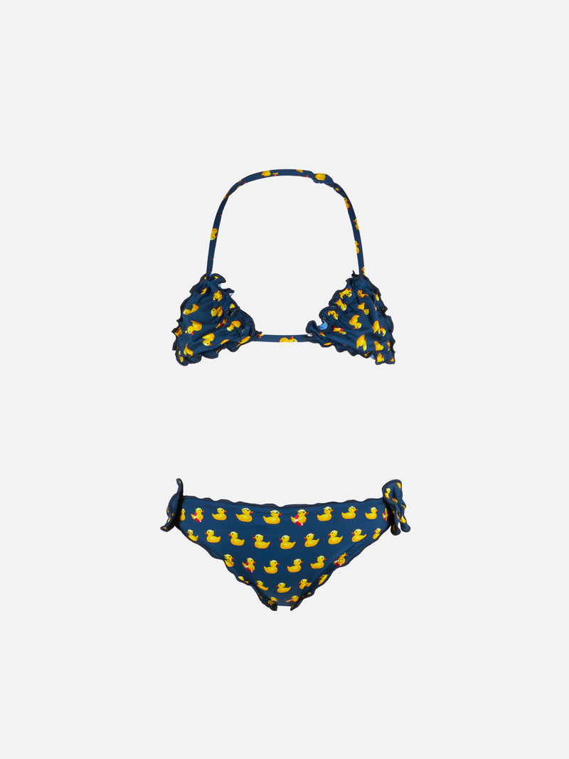 Bikini da bambina a triangolo con stampa