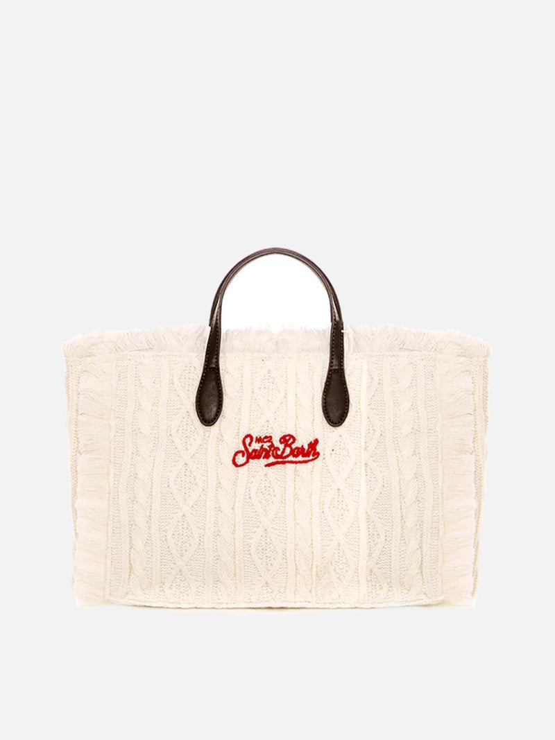 Colette weiße Trikot-Handtasche