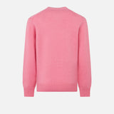 Girl crewneck pink sweater with Favolosa rhinestones print