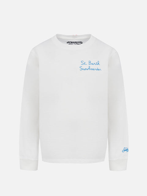Boy heavy cotton t-shirt Luton with Crypto Duck Snow print | CRYPTO PUPPETS SPECIAL EDITION - MC2 Saint Barth