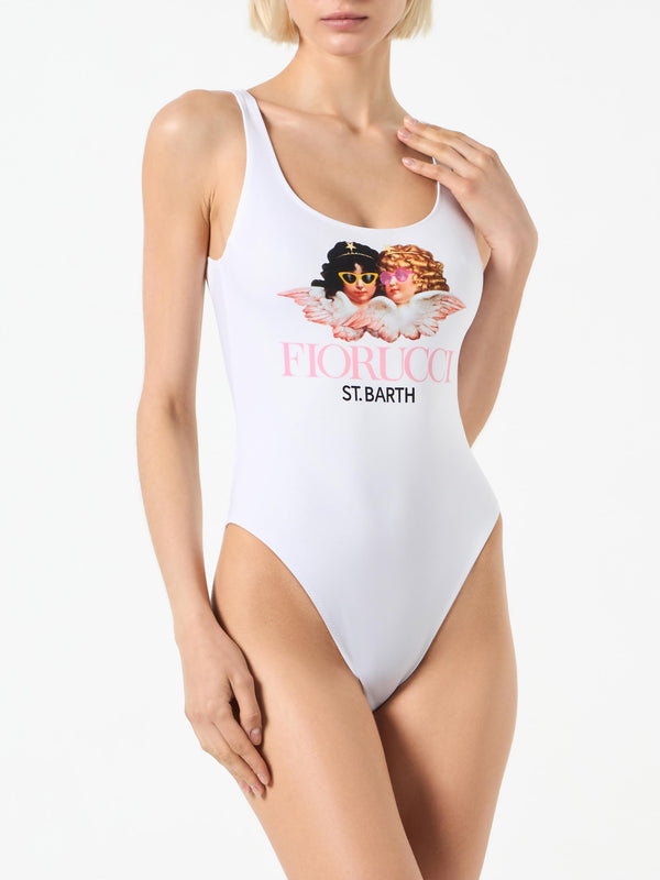 Costume intero da donna con stampa Angeli Fiorucci | FIORUCCI EDIZIONE SPECIALE