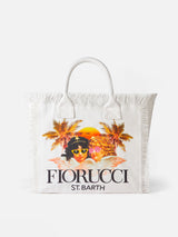 Vanity Umhängetasche aus weißem Canvas mit Fiorucci-Engel-Print | FIORUCCI-SONDERAUSGABE