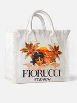 Vanity Umhängetasche aus weißem Canvas mit Fiorucci-Engel-Print | FIORUCCI-SONDERAUSGABE