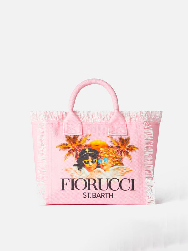 Colette pink cotton canvas handbag with Fiorucci Angels print | FIORUCCI SPECIAL EDITION