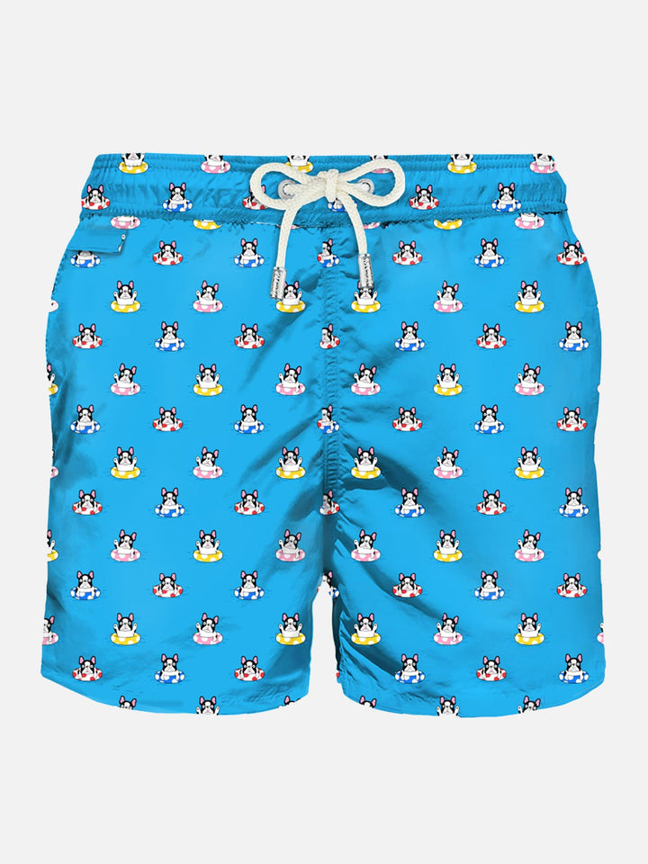 Man light fabric swim shorts with dog print - MC2 Saint Barth