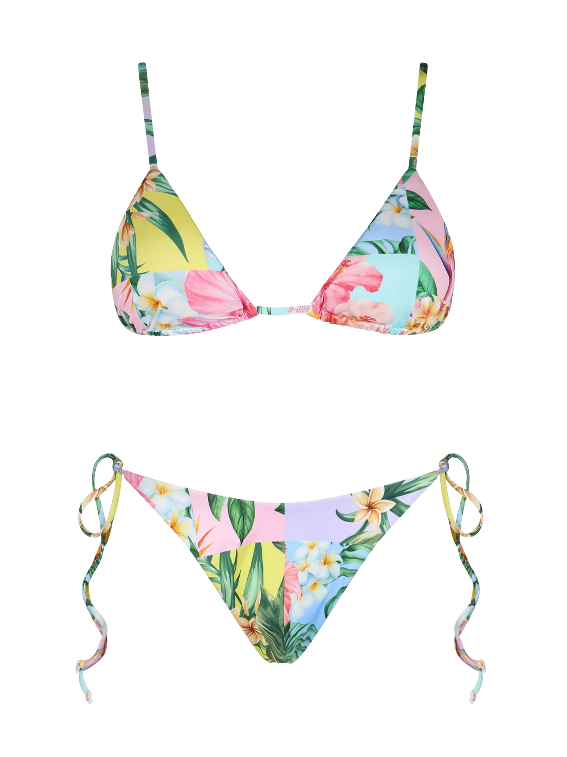 Patch flower color triangle bikini - MC2 Saint Barth