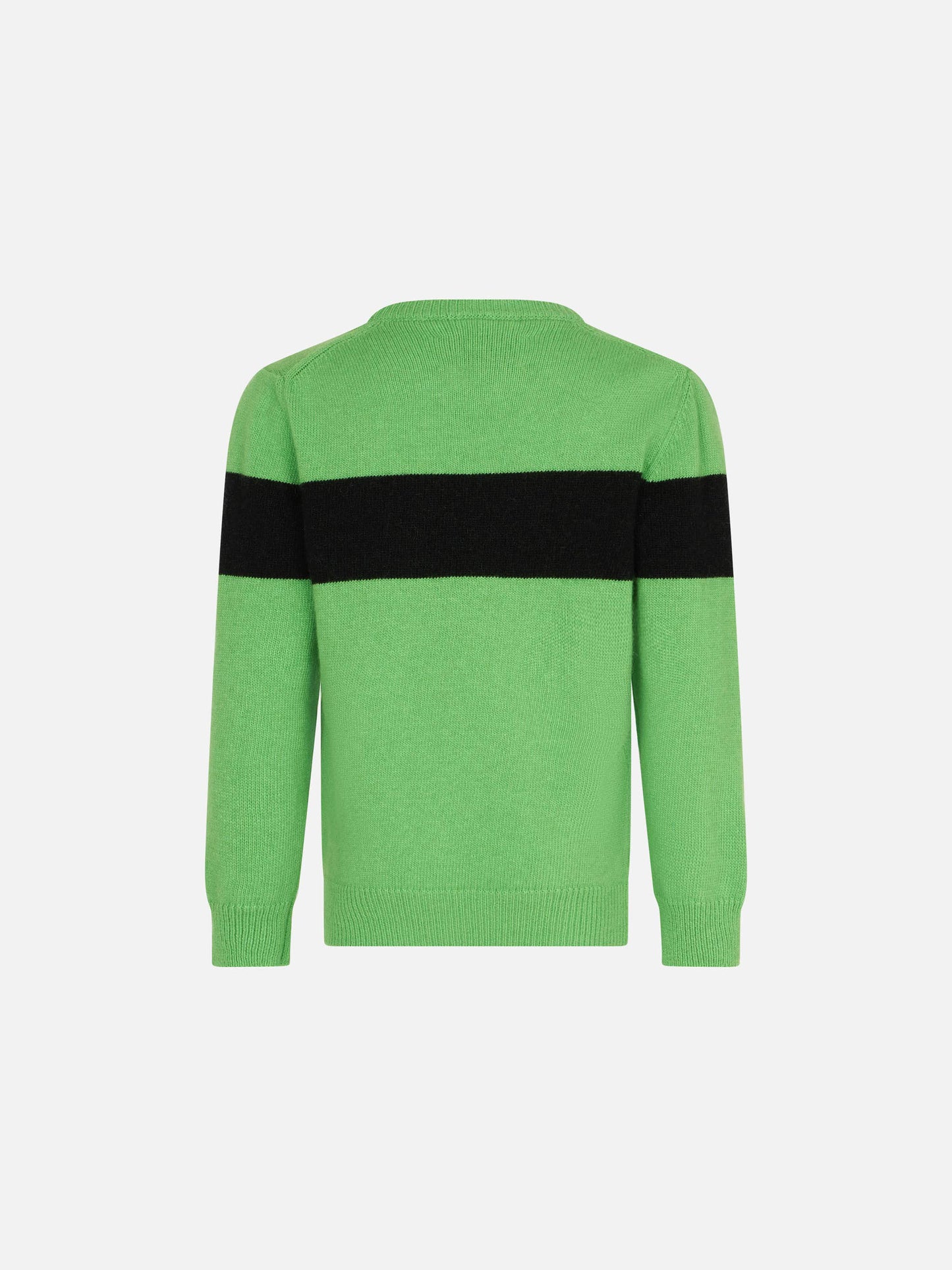 Maglione verde fluo da bambino con scritta Off-Piste