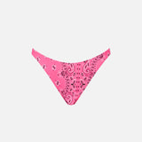 Woman cheeky swim briefs with bandanna print