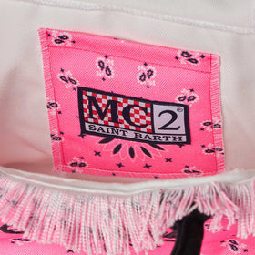 Colette fluo pink handbag with bandanna print - MC2 Saint Barth