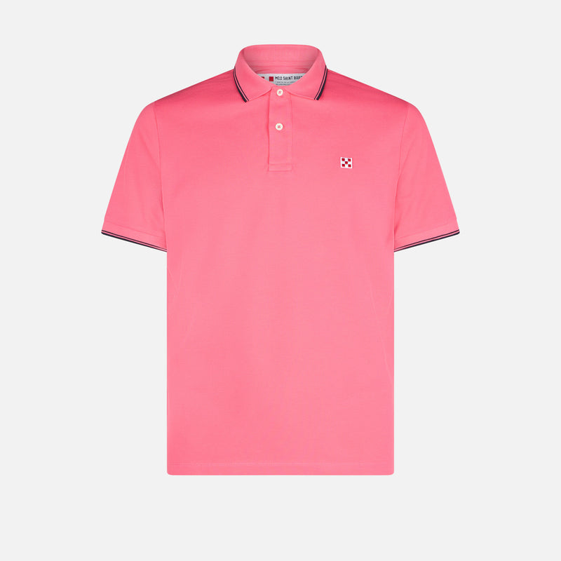 Polo da uomo piquet rosa fluo