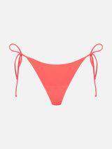 Slip mare donna rosso fluo con laccetti laterali