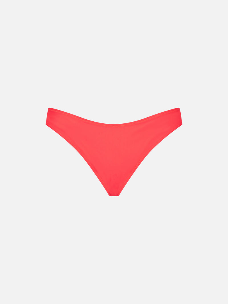 Woman fluo red swim briefs