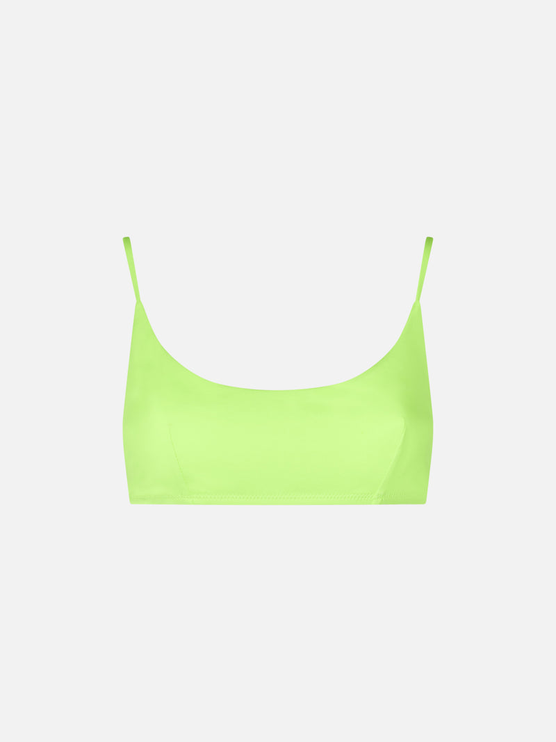 Woman fluo yellow bralette swimsuit