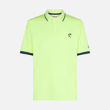 Polo in piquet giallo fluo con logo St. Barth